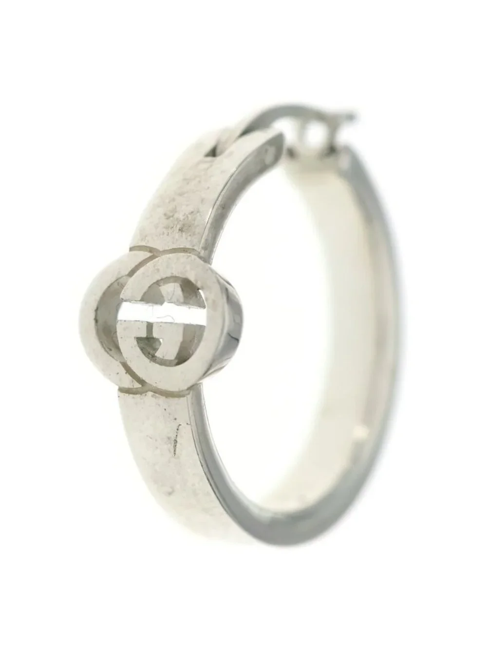 Gucci GG Interlocking Hoop Earrings Silver